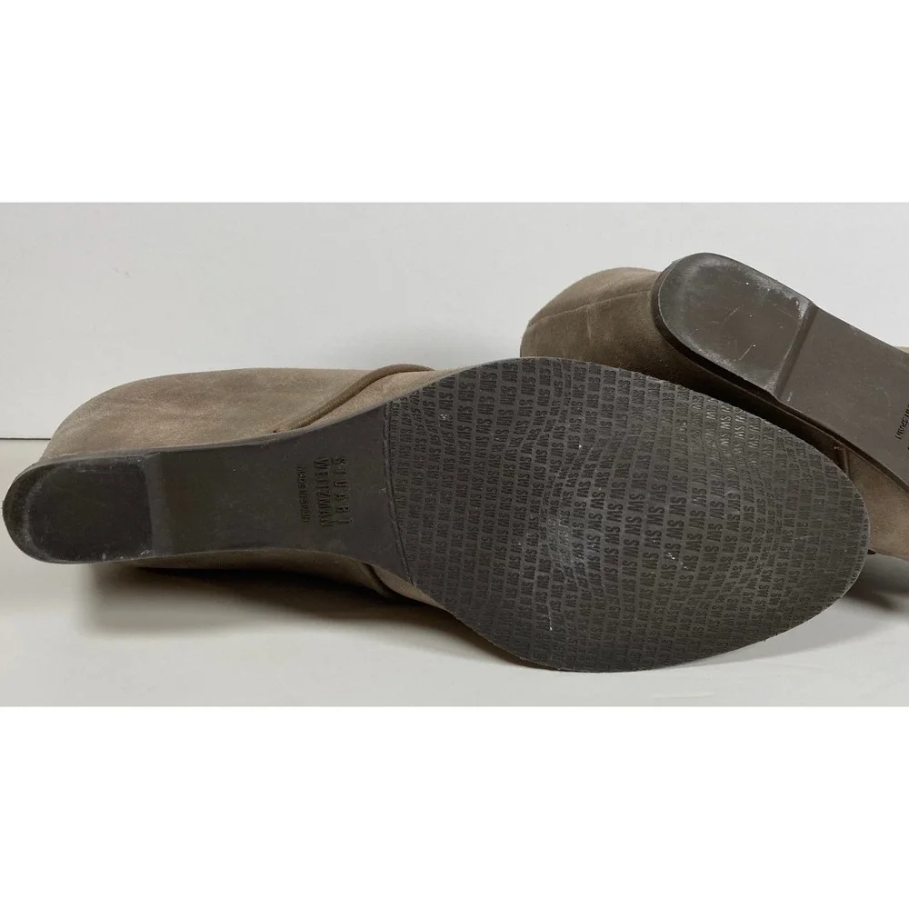 Stuart Weitzman Taupe Suede Wedge Ankle Boots Made‎ in Spain Size 8 M